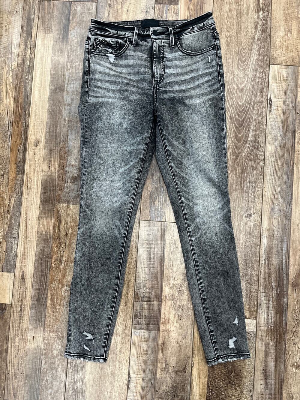 Fit No. 75 High Ankle Skinny Jean Buckle Black stretch size 28 black acid wash